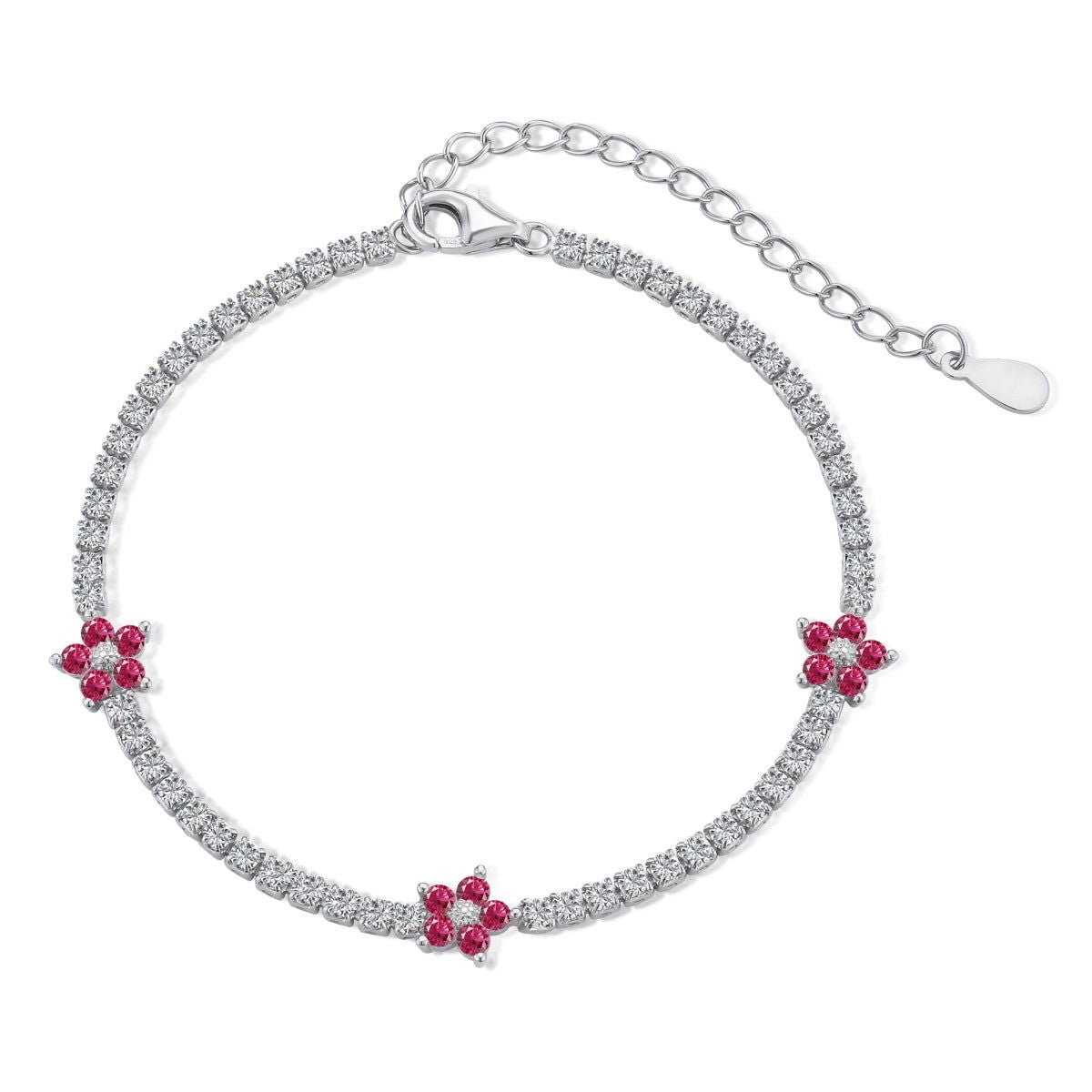 Bracciale Tennis Unisex Fucsia In Argento 925 Rodiato – Collezione Rainbow Les Folies, Con Certificato