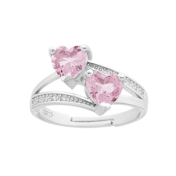 Anello doppio Cuore Rosa - My Mo Gioielli