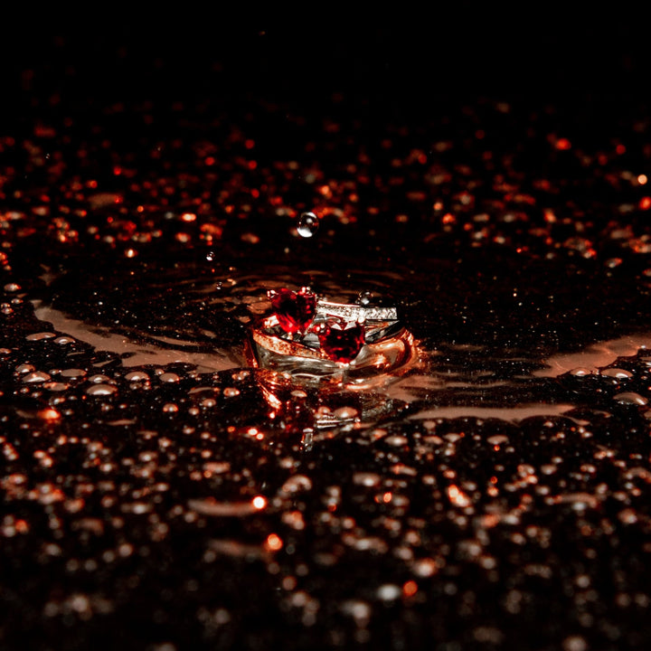 Anello doppio Cuore Rosso - My Mo Gioielli