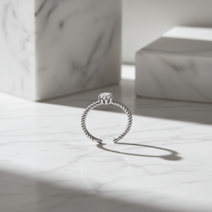 Anello Solitario con Gambo Cordonato - My Mo Gioielli