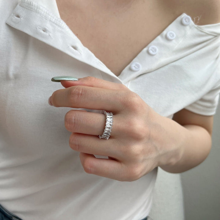 Anello Veretta con Baguette Emerald Cut - My Mo Gioielli