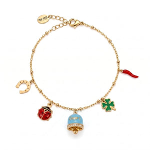 Bracciale Portafortuna con Campanella "Capri" Azzurra - My Mo Gioielli