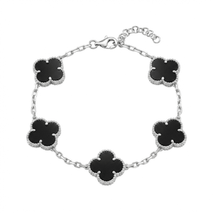 Bracciale Quadrifoglio con Onice Nero - My Mo Gioielli
