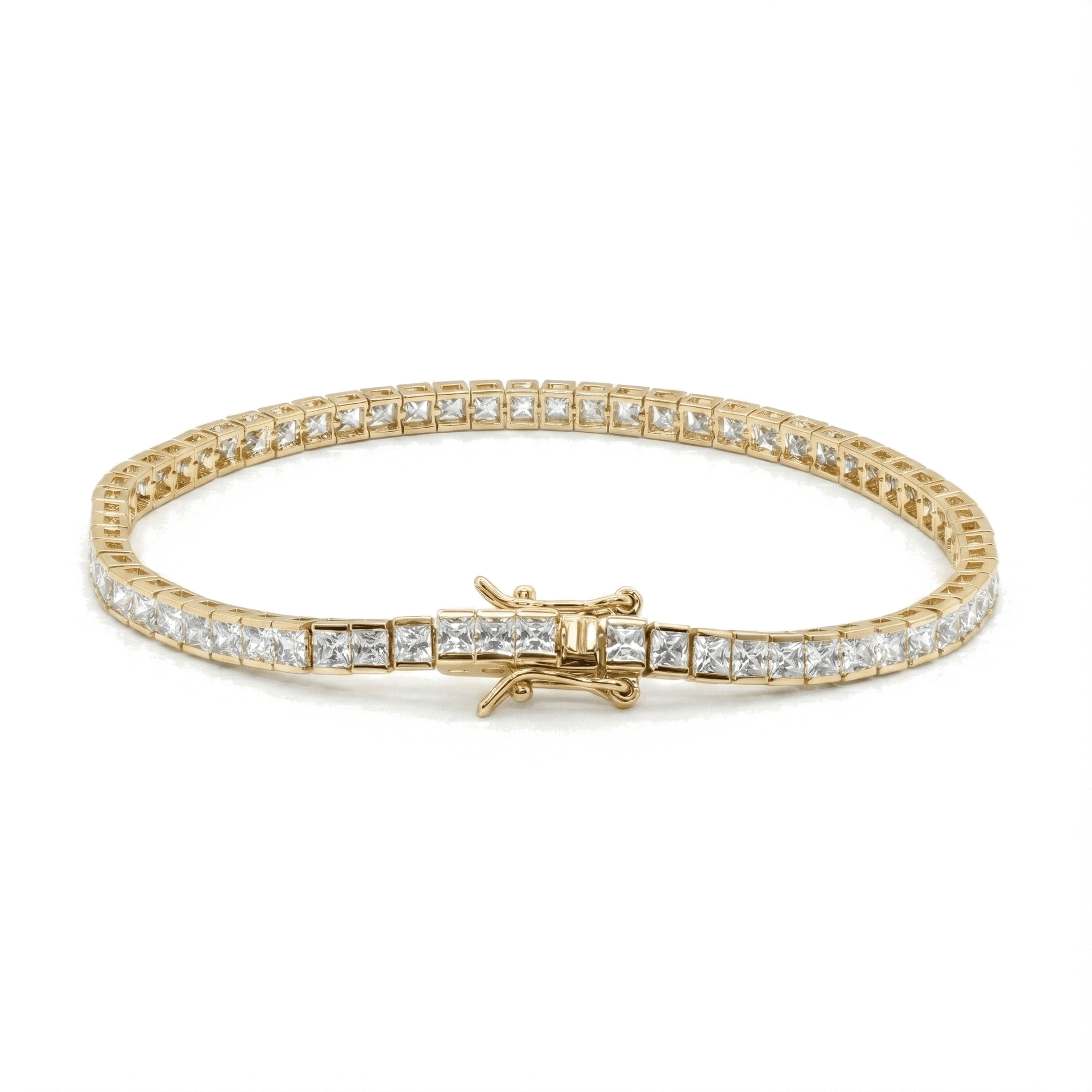 Bracciale Tennis Oro Bianco 18kt Con Zirconi - Gioiello Made In Italy