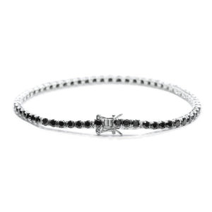 Bracciale Tennis zirconi Neri 3mm Argento - My Mo Gioielli