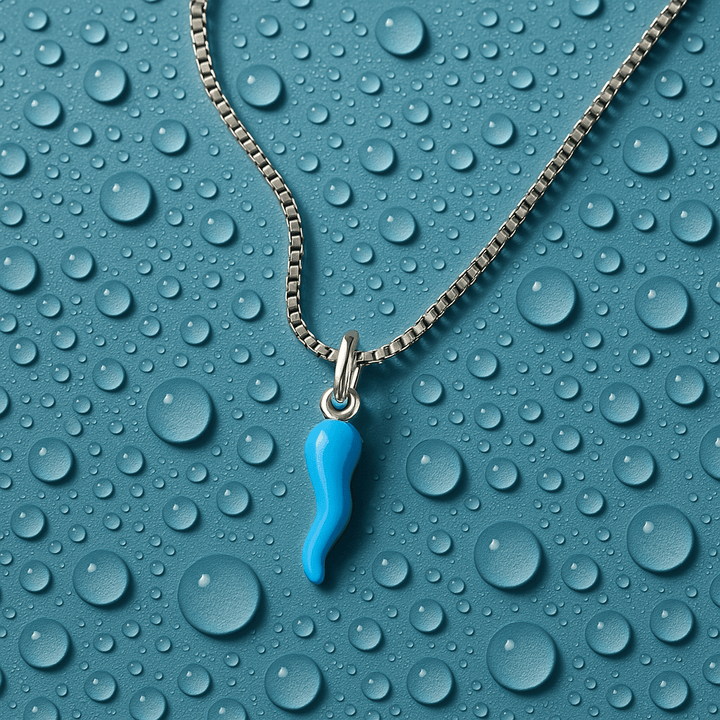 Collana Corno Azzurro Portafortuna - My Mo Gioielli