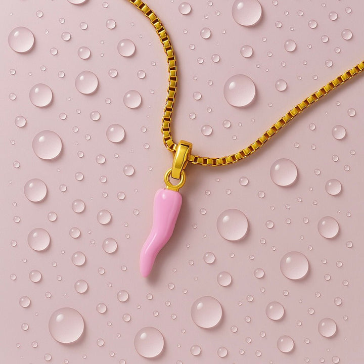 Collana Corno Rosa Portafortuna - My Mo Gioielli