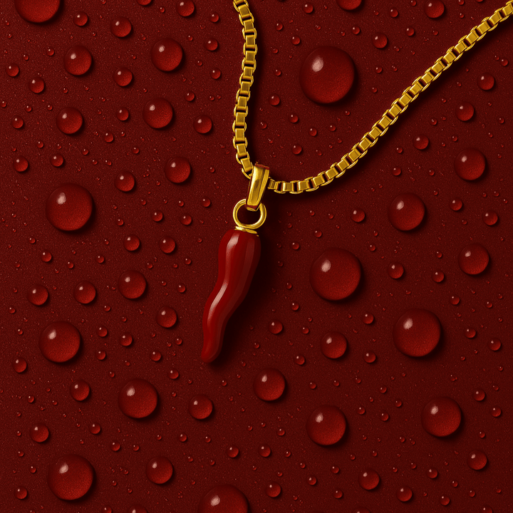 Collana Corno Rosso Bordeaux Portafortuna - My Mo Gioielli