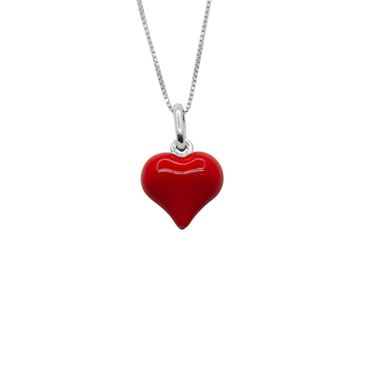 Collana Cuore Bombato Smaltato Rosso - My Mo Gioielli