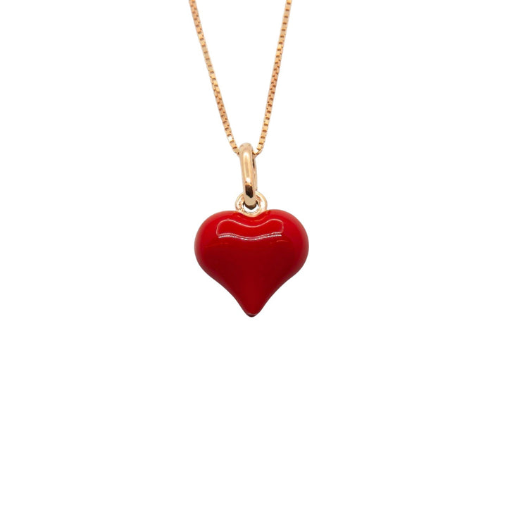 Collana Cuore Bombato Smaltato Rosso - My Mo Gioielli