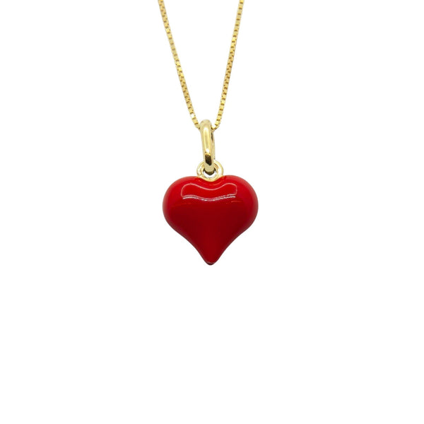 Collana Cuore Bombato Smaltato Rosso - My Mo Gioielli