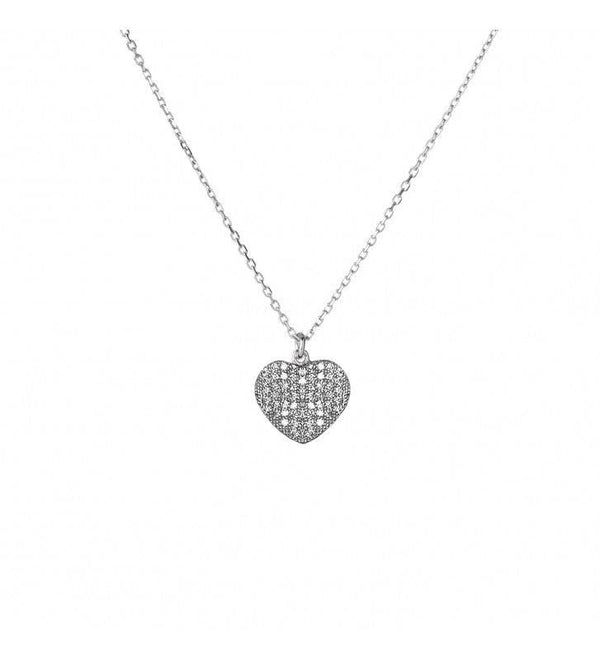 Collana Cuore Pavè Bianco - My Mo Gioielli