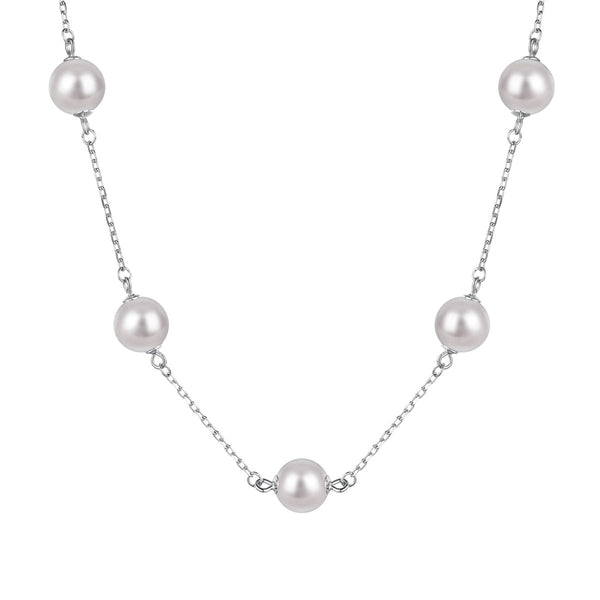 Collana Girocollo con 9 Perle Bianche da 8mm - My Mo Gioielli