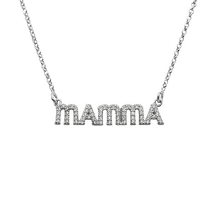 Collana Mamma Zirconi Bianchi - My Mo Gioielli