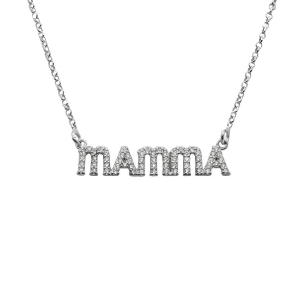 Collana Mamma Zirconi Bianchi - My Mo Gioielli