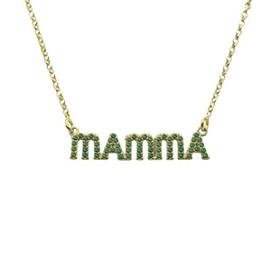 Collana Mamma Zirconi Verdi - My Mo Gioielli