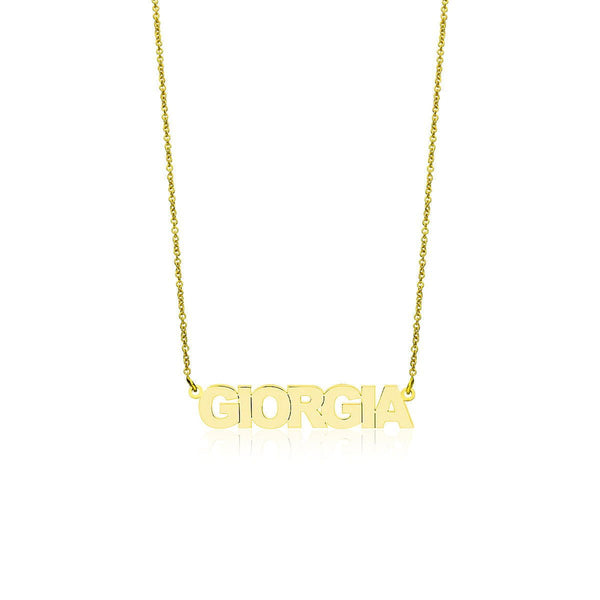 Collana Nome Stampatello Personalizzata In Oro 18kt - My Mo Gioielli