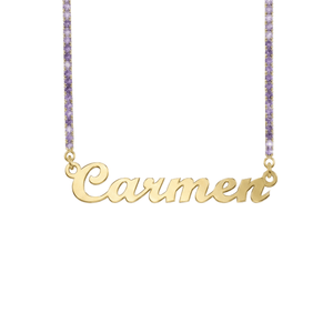 Collana Nome Tennis Lilla - My Mo Gioielli