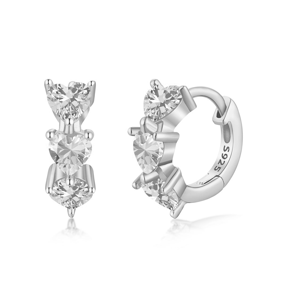 HEEYA Orecchini a cerchio in argento per donne e ragazze, orecchini a goccia placcati in argento Sterling con zirconia cubica, rotondi, a forma di cuore, goccia, quadrato, fiocco di neve, albero della HEEYA Orecchini a cerchio in argento per donne e ragazze, orecchini a goccia placcati in argento Sterling con zirconia cubica, rotondi, a forma di cuore, goccia, quadrato, fiocco di neve, albero della